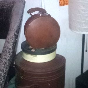 Vintage leather circle purse